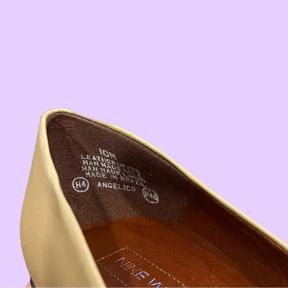 Nine West 90s Style Tan / Camel Color Square Toe Block High Heel Pump 🔥 - Picture 4 of 5